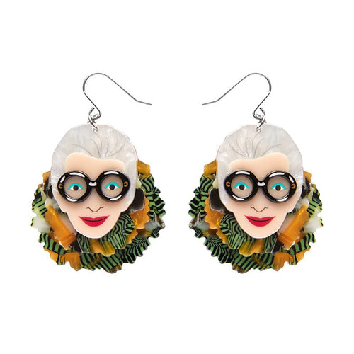 Adorned in Feathers Iris Drop Earrings  -  Erstwilder  -  Quirky Resin and Enamel Accessories