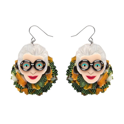 Adorned in Feathers Iris Drop Earrings  -  Erstwilder  -  Quirky Resin and Enamel Accessories