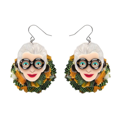 Adorned in Feathers Iris Drop Earrings  -  Erstwilder  -  Quirky Resin and Enamel Accessories