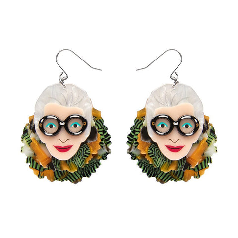 Adorned in Feathers Iris Drop Earrings  -  Erstwilder  -  Quirky Resin and Enamel Accessories