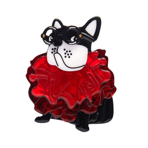 Ruff Ruff-les Mini Brooch  -  Erstwilder  -  Quirky Resin and Enamel Accessories