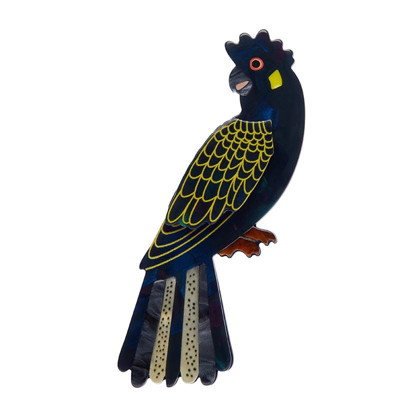 Erstwilder Bella the Black Cockatoo Brooch AR1BH18