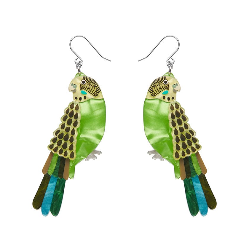 Erstwilder Flossie the Budgie Drop Earrings AR1EG03