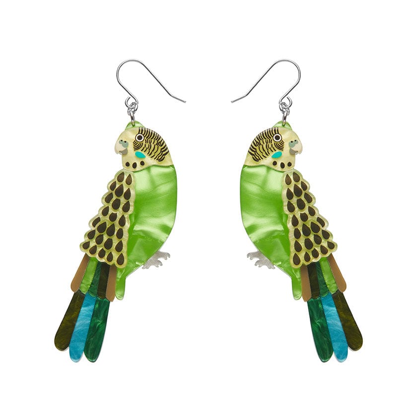 Erstwilder Flossie the Budgie Drop Earrings AR1EG03