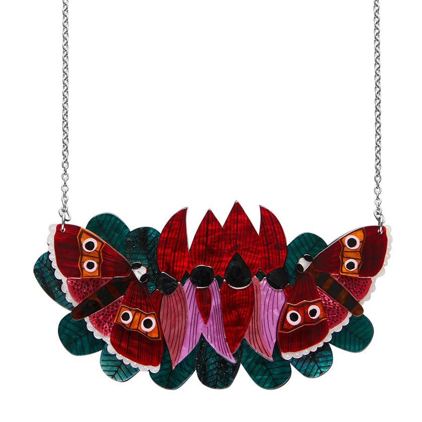 Erstwilder A Moth Amongst the Desert Peas Necklace AR1NS04