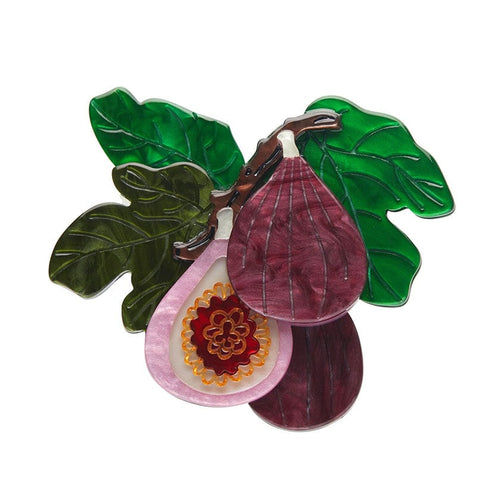 Fig Monday Brooch  -  Erstwilder  -  Quirky Resin and Enamel Accessories