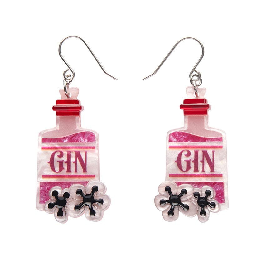 Pink Gin Party Drop Earrings  -  Erstwilder  -  Quirky Resin and Enamel Accessories