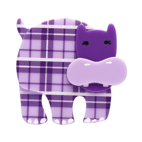 Hilda Hippo Brooch  -  Erstwilder  -  Quirky Resin and Enamel Accessories