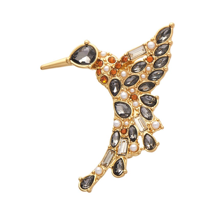 Halcyon Hummingbird Stone Set Crystal Brooch