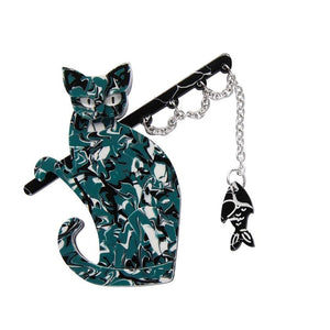 The Famous Fishing Cat Brooch