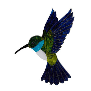 Hyacinth the Hummingbird Brooch