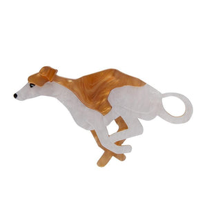 Weightless Whippet Brooch