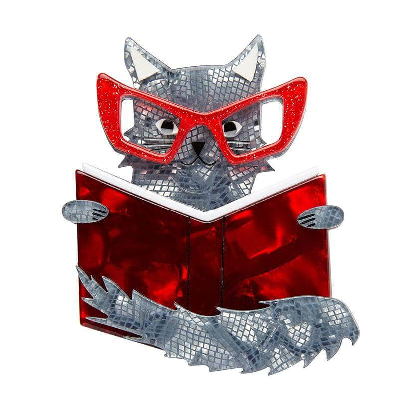 Erstwilder Puss in Books Brooch BH6097-7310