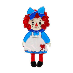 Raggedy Annie Doll Brooch