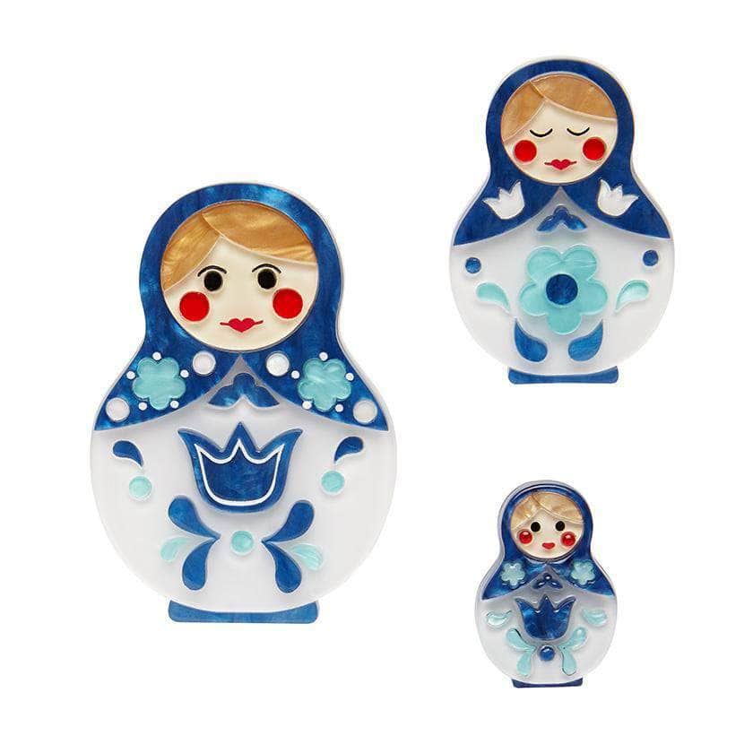 Erstwilder Matryoshka Memories Toy Brooch Set BH6012-3080