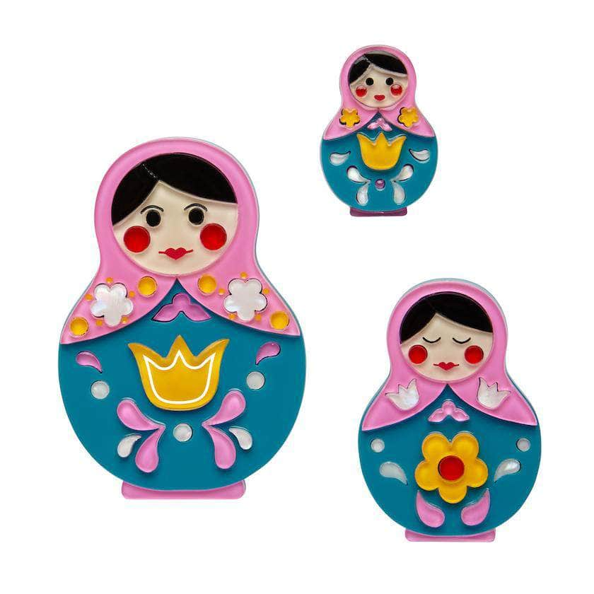 Erstwilder Matryoshka Memories Toy Brooch Set BH6712-4420