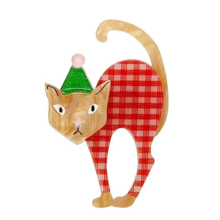 Erstwilder Noel the Festive Feline Brooch BH6759-9010