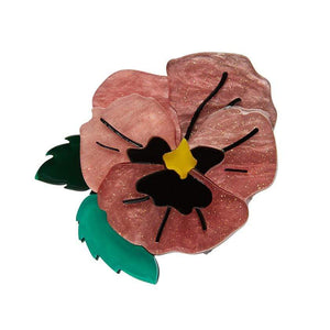 On Sleeping Eyelids Pansy Brooch