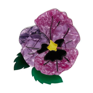 On Sleeping Eyelids Pansy Brooch