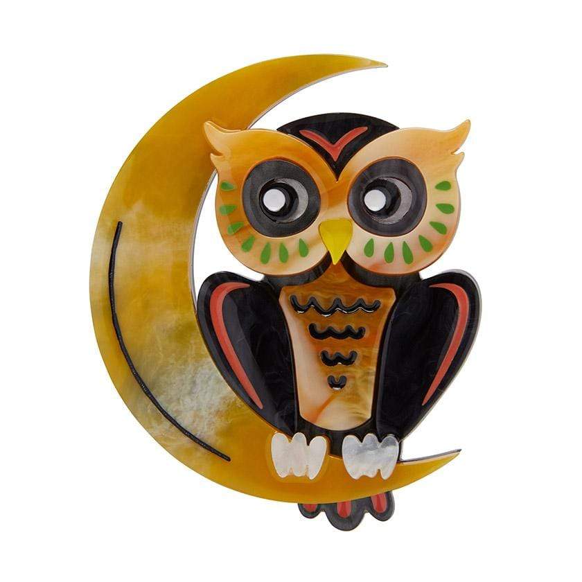 Erstwilder A Moon with View Owl Brooch BH6900-6070