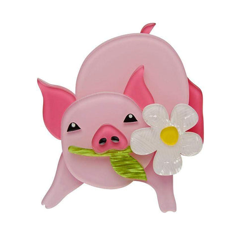 Erstwilder Wilbur the Wonder Pig Brooch BH7005-2080