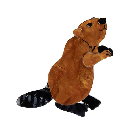 Erstwilder Mr. Beaver's Bark Brooch BH7108-9070