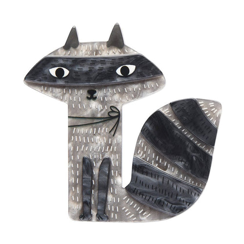 Sunday Raccoon Brooch - Erstwilder - Quirky Resin and Enamel Accessories