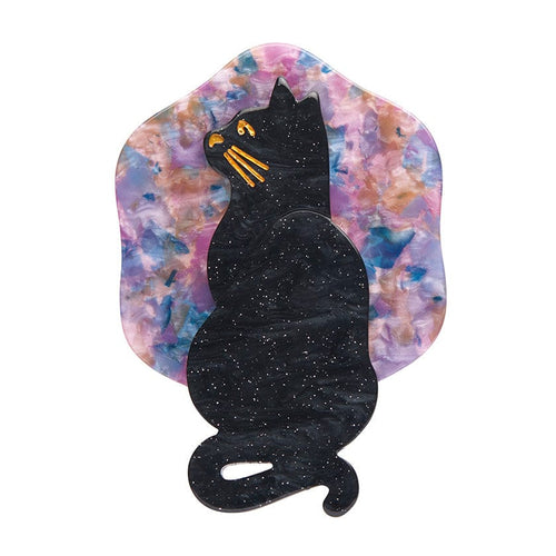 Le Chat Miaule Brooch - Erstwilder - Quirky Resin and Enamel Accessories