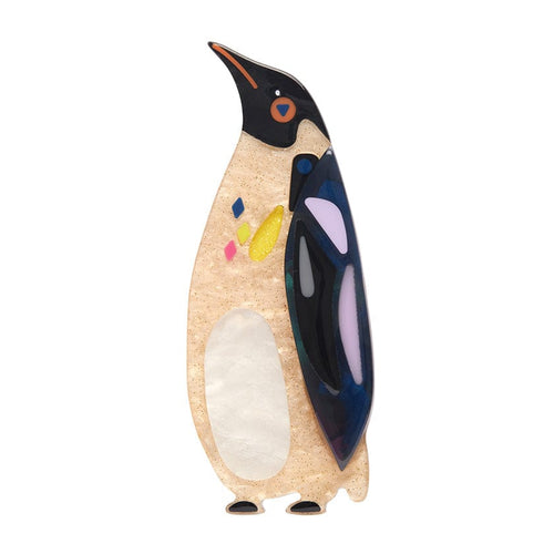 The Emboldened Emperor Penguin Brooch  -  Erstwilder  -  Quirky Resin and Enamel Accessories