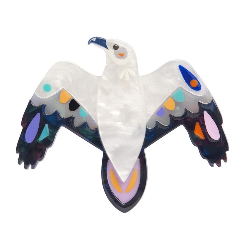 The Wily White Bellied Sea Eagle Brooch  -  Erstwilder  -  Quirky Resin and Enamel Accessories