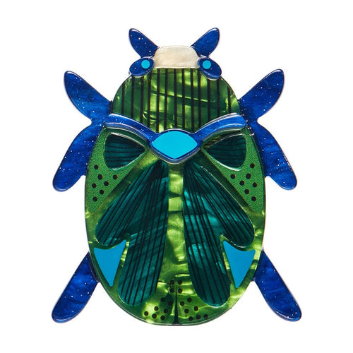 Luck of the Beetle Brooch  -  Erstwilder  -  Quirky Resin and Enamel Accessories