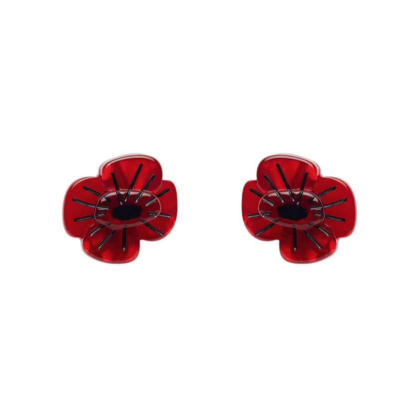 Erstwilder Remembrance Poppy Stud Earrings AF1EG02