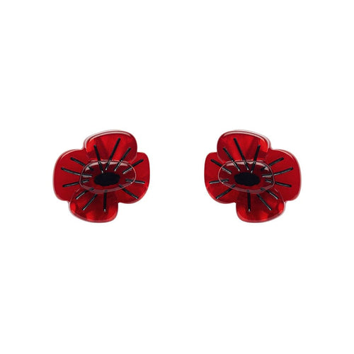 Erstwilder Remembrance Poppy Stud Earrings AF1EG02