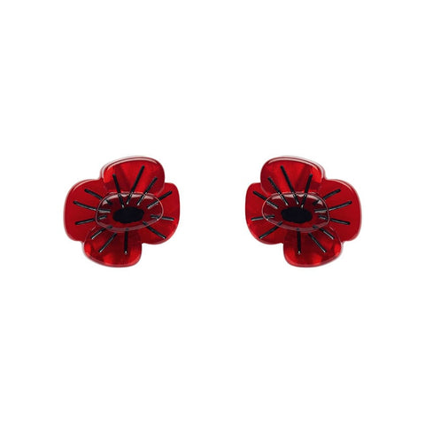 Erstwilder Remembrance Poppy Stud Earrings AF1EG02