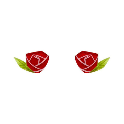 Painted Rose Earrings