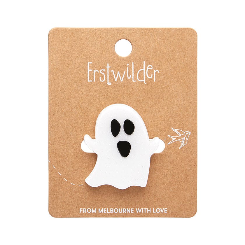 Glitter Ghost Mini Brooch  -  Erstwilder  -  Quirky Resin and Enamel Accessories