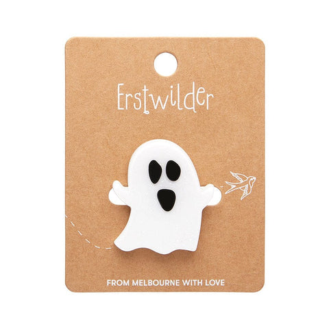 Glitter Ghost Mini Brooch  -  Erstwilder  -  Quirky Resin and Enamel Accessories