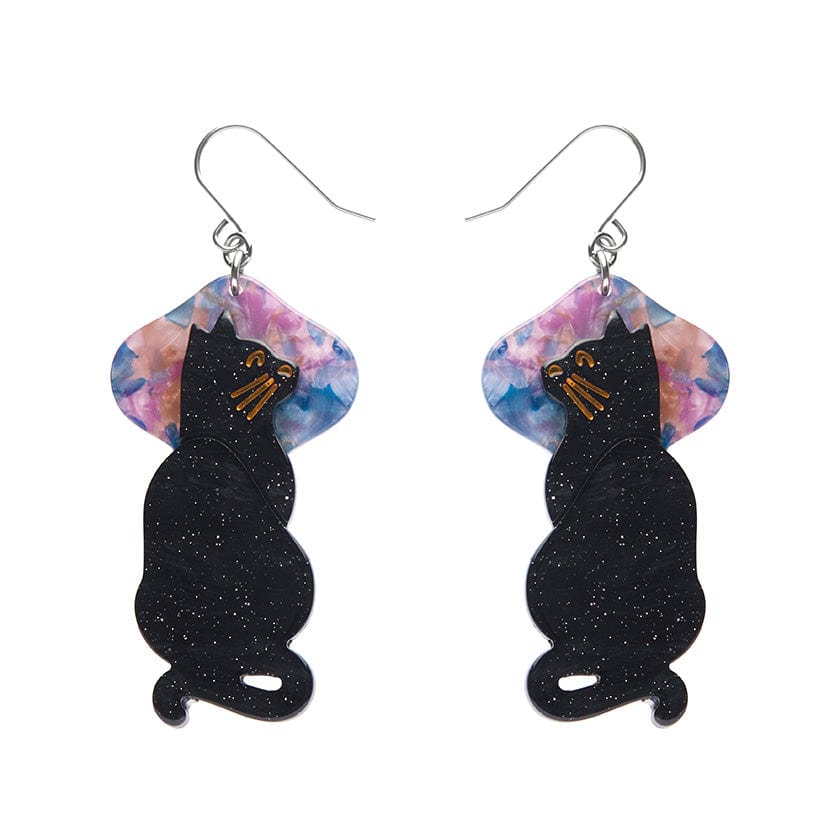 Le Chat Miaule Drop Earrings - Erstwilder - Quirky Resin and Enamel Accessories