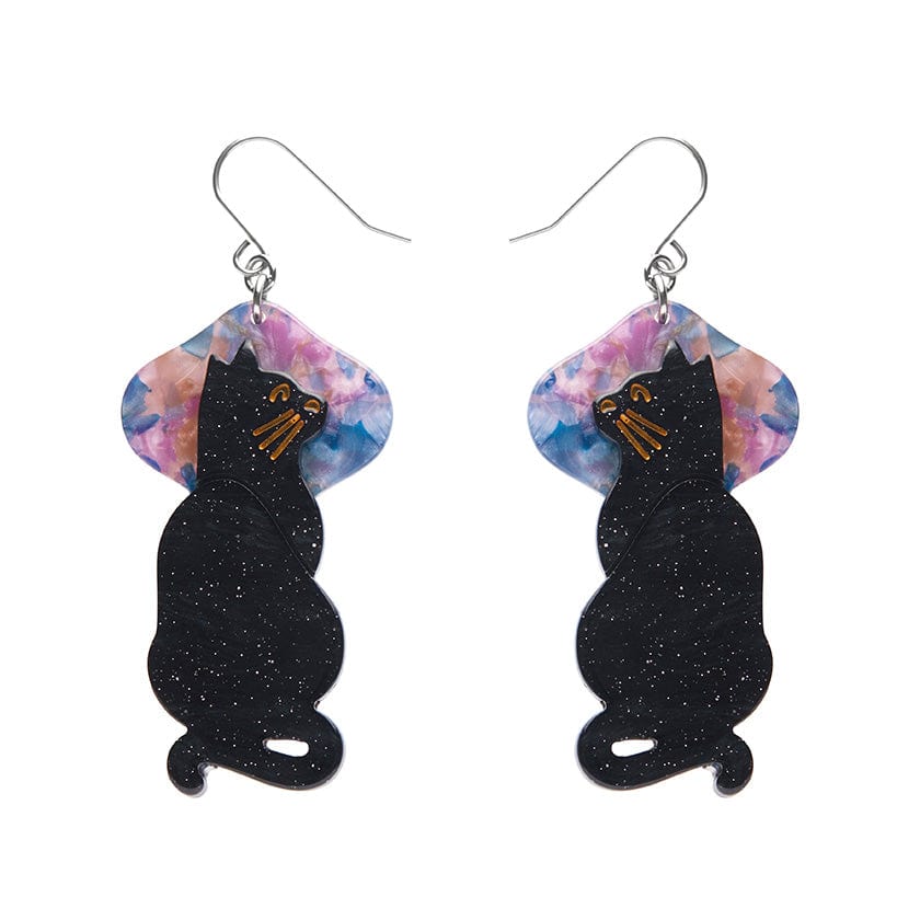 Le Chat Miaule Drop Earrings - Erstwilder - Quirky Resin and Enamel Accessories