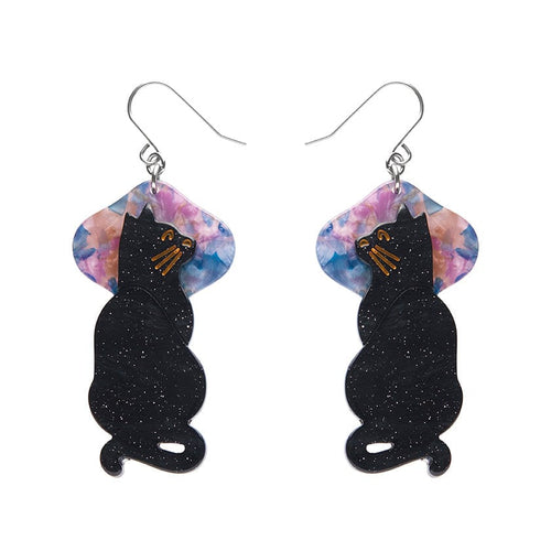 Le Chat Miaule Drop Earrings - Erstwilder - Quirky Resin and Enamel Accessories
