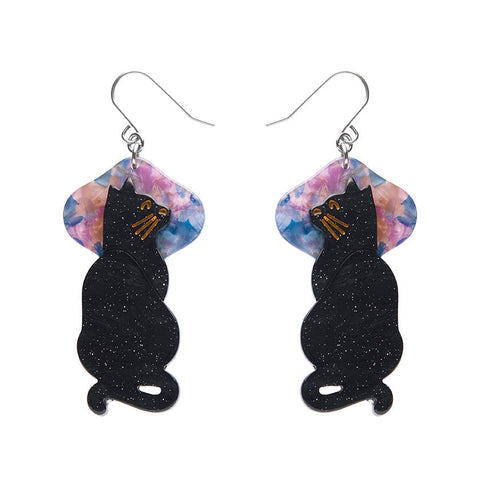 Le Chat Miaule Drop Earrings - Erstwilder - Quirky Resin and Enamel Accessories