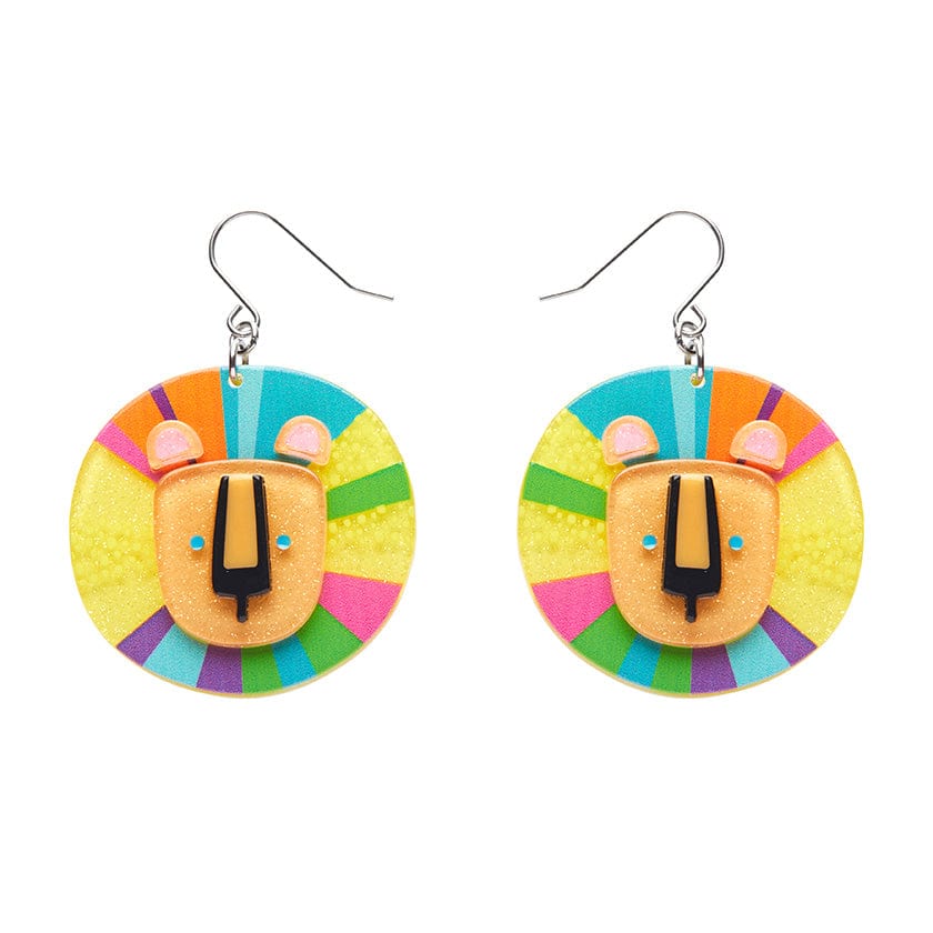 Luka The Lion Drop Earrings  -  Erstwilder  -  Quirky Resin and Enamel Accessories