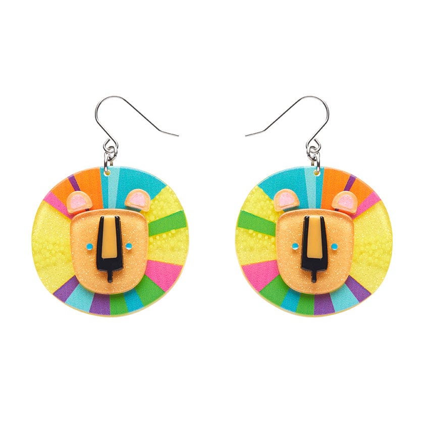 Luka The Lion Drop Earrings  -  Erstwilder  -  Quirky Resin and Enamel Accessories