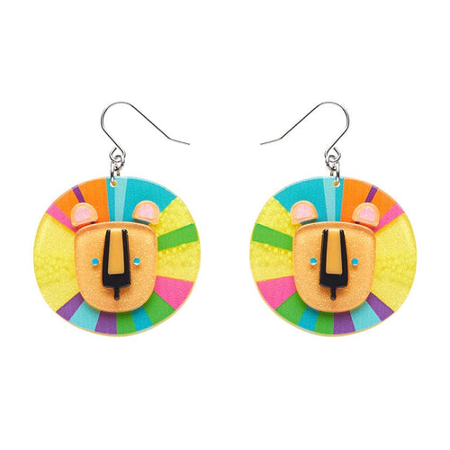 Luka The Lion Drop Earrings  -  Erstwilder  -  Quirky Resin and Enamel Accessories