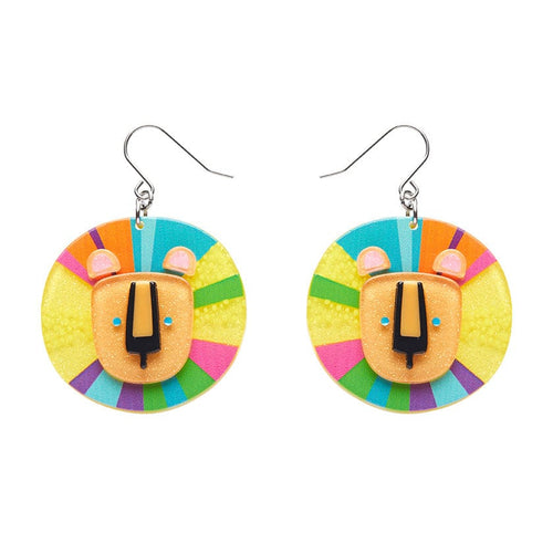 Luka The Lion Drop Earrings  -  Erstwilder  -  Quirky Resin and Enamel Accessories