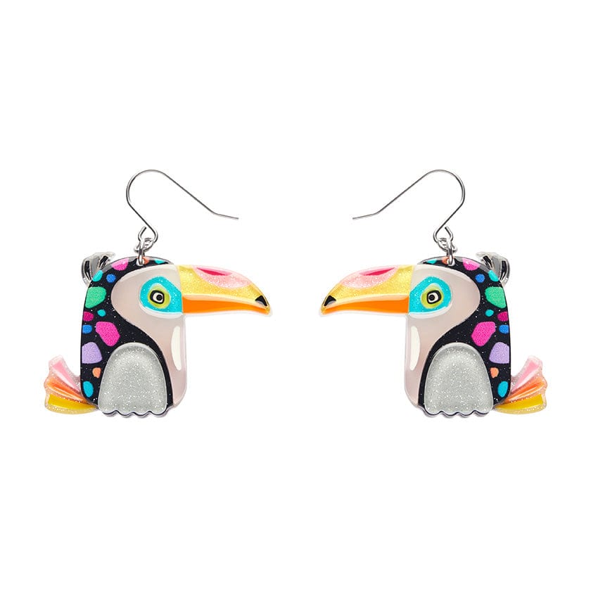 Tara The Toucan Drop Earrings  -  Erstwilder  -  Quirky Resin and Enamel Accessories