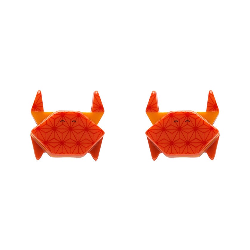 The Good Crab Stud Earrings  -  Erstwilder  -  Quirky Resin and Enamel Accessories