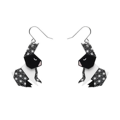 Cuddle Bunny Drop Earrings  -  Erstwilder  -  Quirky Resin and Enamel Accessories