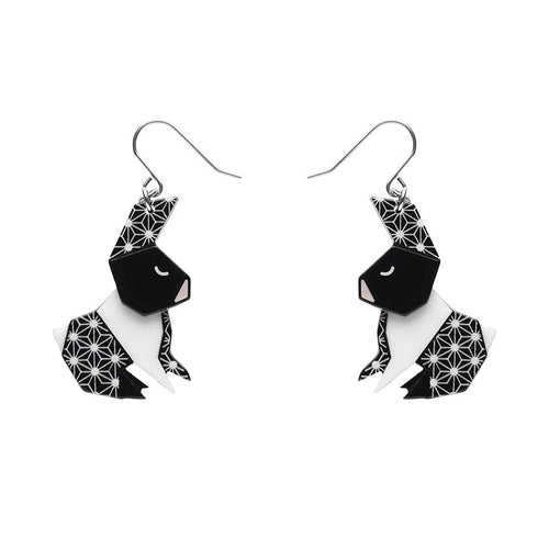 Cuddle Bunny Drop Earrings  -  Erstwilder  -  Quirky Resin and Enamel Accessories