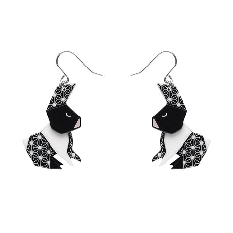 Cuddle Bunny Drop Earrings  -  Erstwilder  -  Quirky Resin and Enamel Accessories